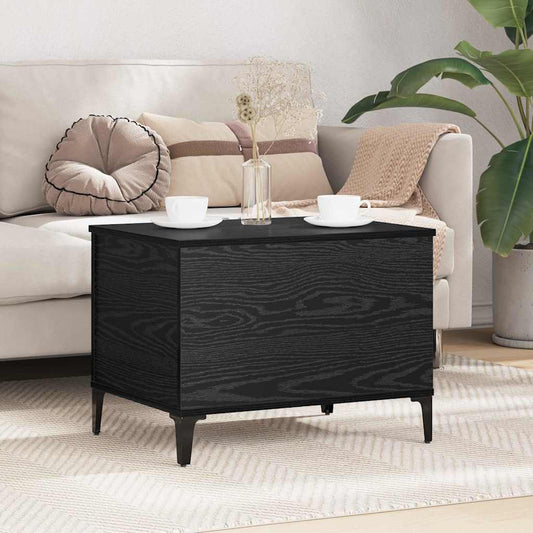 Salontafel Zwart Eiken 60 x 44,5 x 45 cm Bewerkt hout is nu te koop bij PeponiXL, paradijselijk wonen!