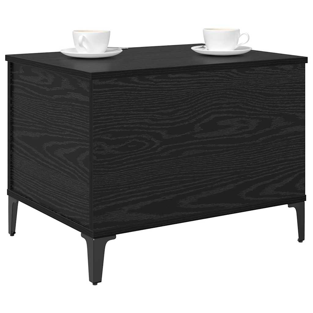 Salontafel Zwart Eiken 60 x 44,5 x 45 cm Bewerkt hout is nu te koop bij PeponiXL, paradijselijk wonen!