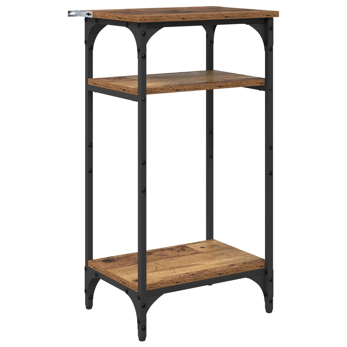 Bijzettafel met plank Oud Hout 40 x 30 x 75 cm Bewerkt hout is nu te koop bij PeponiXL, paradijselijk wonen!
