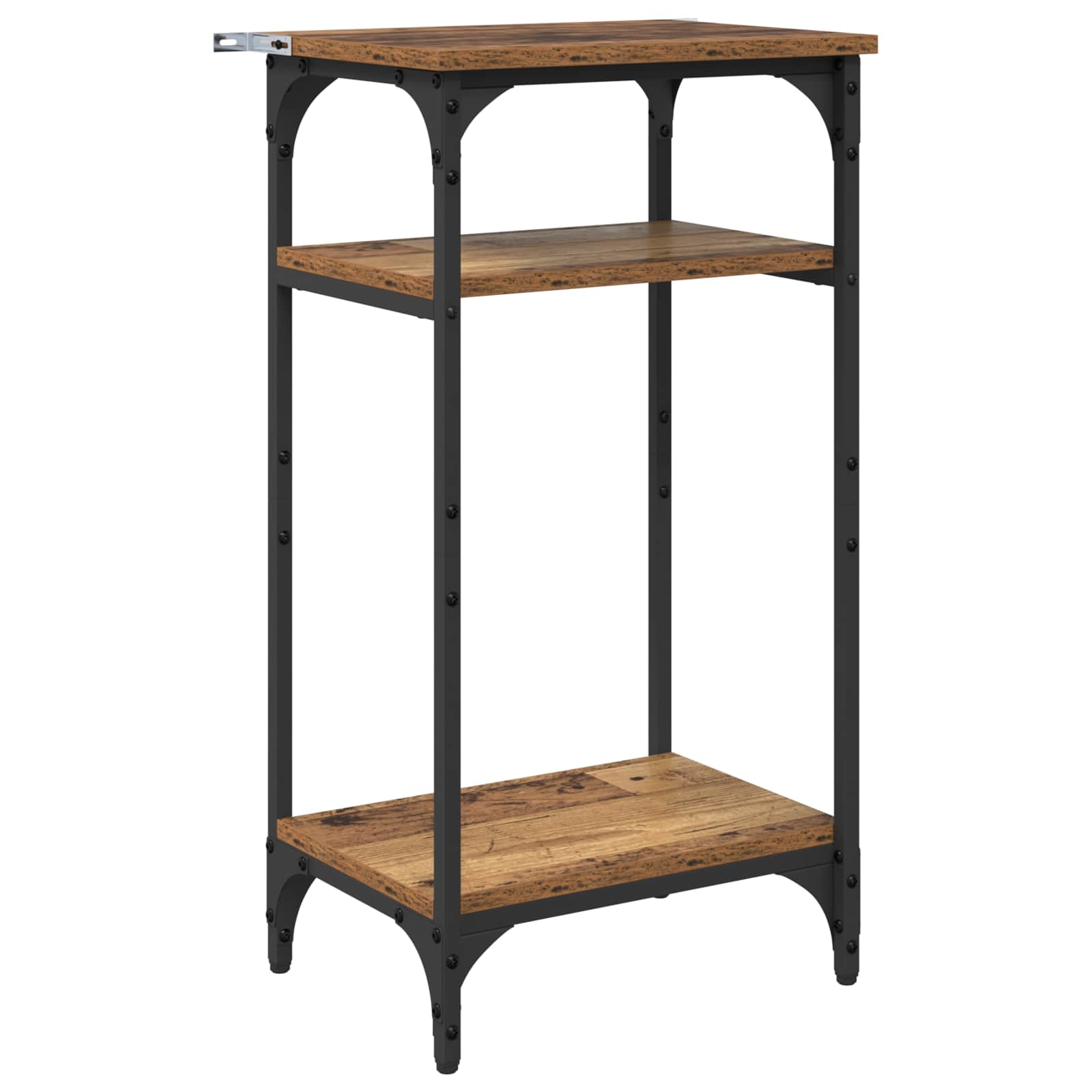 Bijzettafel met plank Oud Hout 40 x 30 x 75 cm Bewerkt hout is nu te koop bij PeponiXL, paradijselijk wonen!