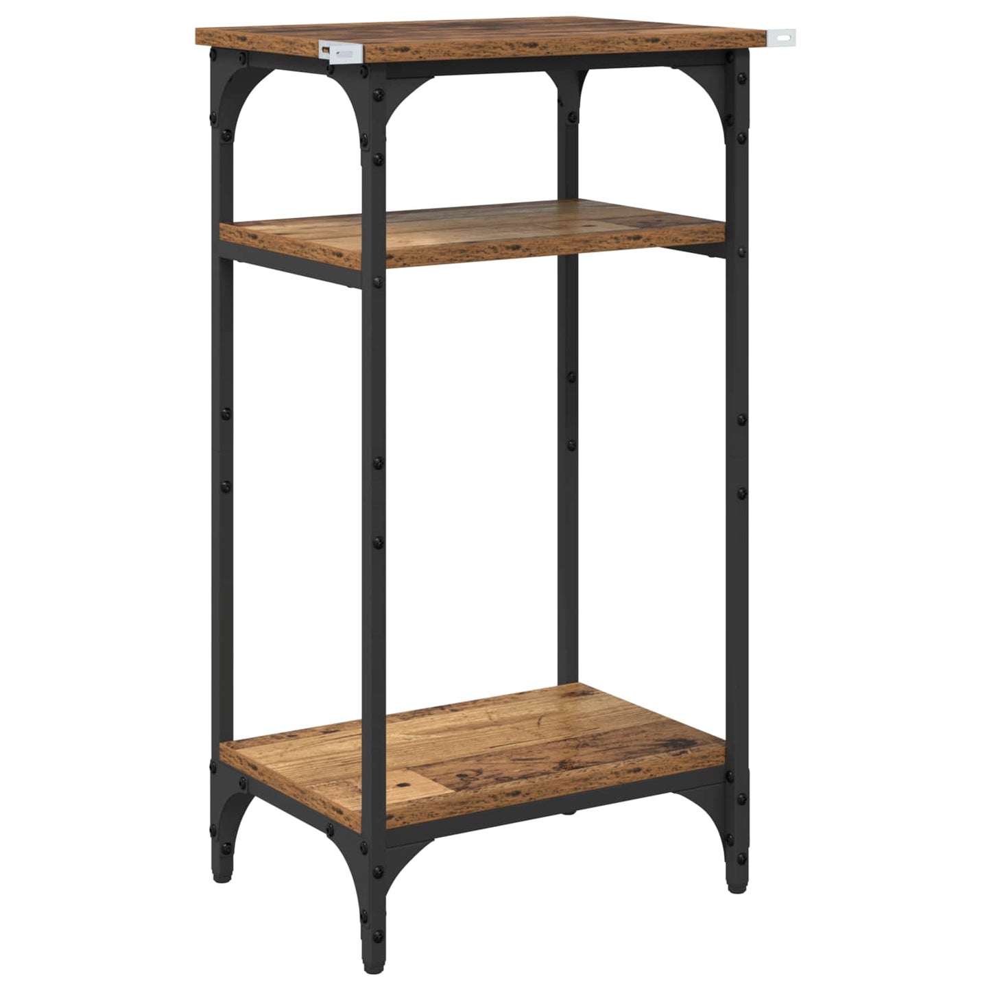 Bijzettafel met plank Oud Hout 40 x 30 x 75 cm Bewerkt hout is nu te koop bij PeponiXL, paradijselijk wonen!