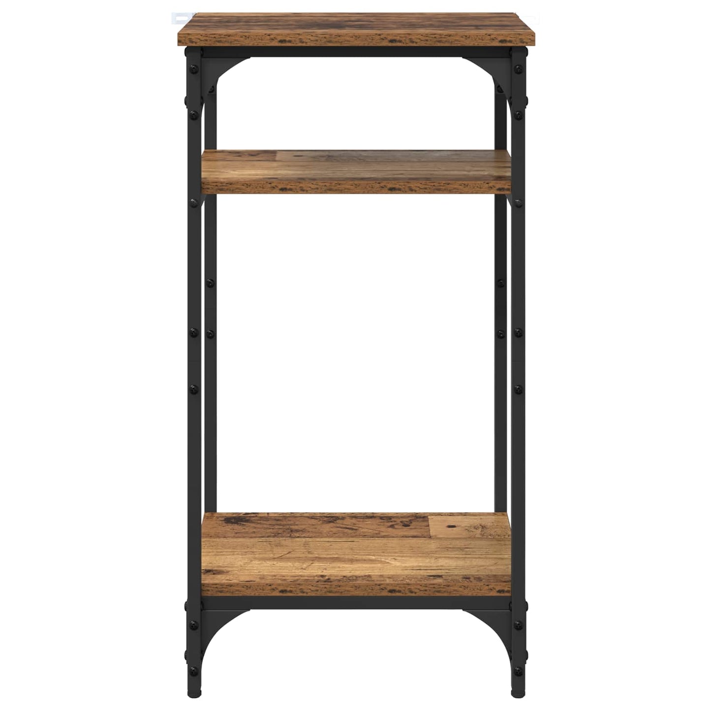 Bijzettafel met plank Oud Hout 40 x 30 x 75 cm Bewerkt hout is nu te koop bij PeponiXL, paradijselijk wonen!