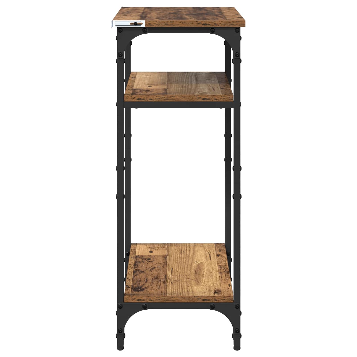 Bijzettafel met plank Oud Hout 40 x 30 x 75 cm Bewerkt hout is nu te koop bij PeponiXL, paradijselijk wonen!