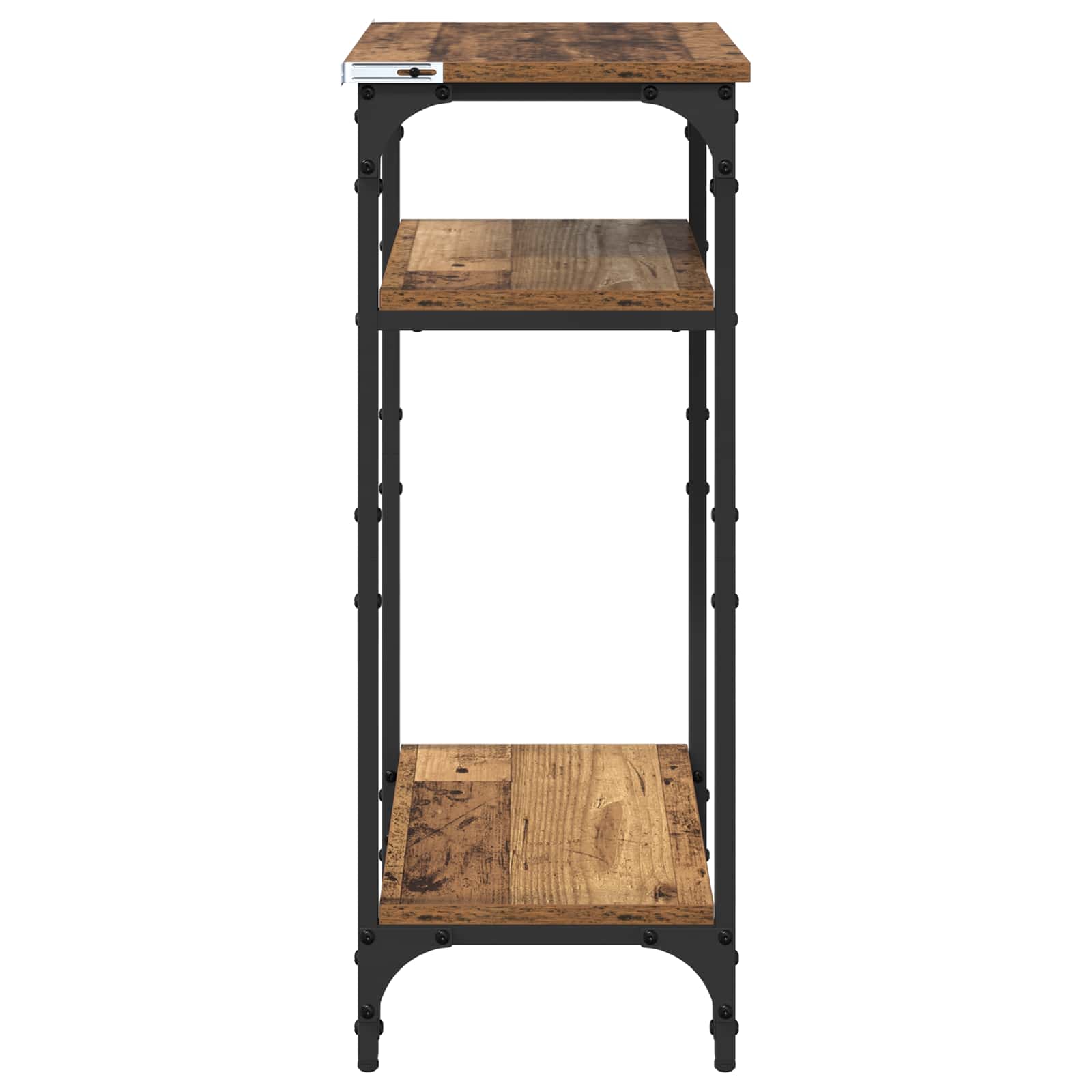 Bijzettafel met plank Oud Hout 40 x 30 x 75 cm Bewerkt hout is nu te koop bij PeponiXL, paradijselijk wonen!