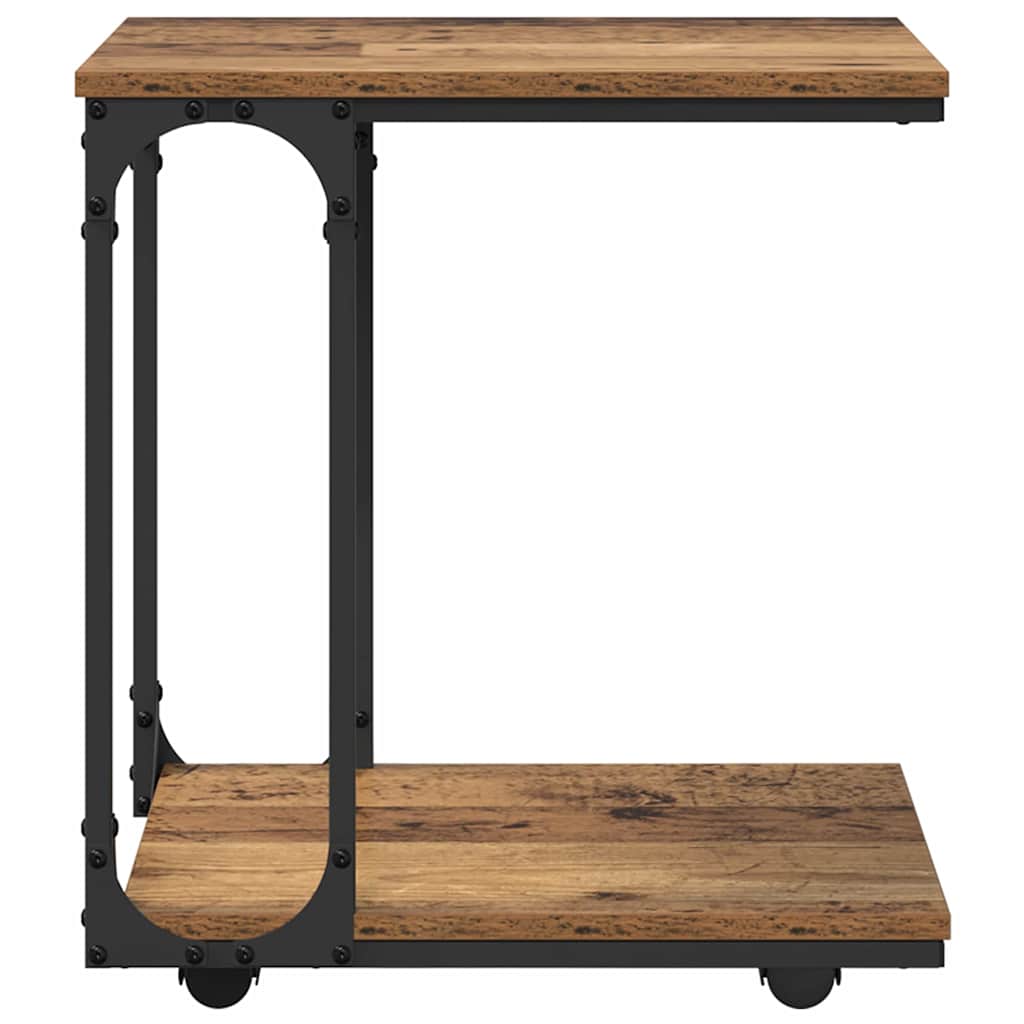 Bijzettafel met plank Oudhout 50 x 35 x 55.5 cm Bewerkt hout is nu te koop bij PeponiXL, paradijselijk wonen!