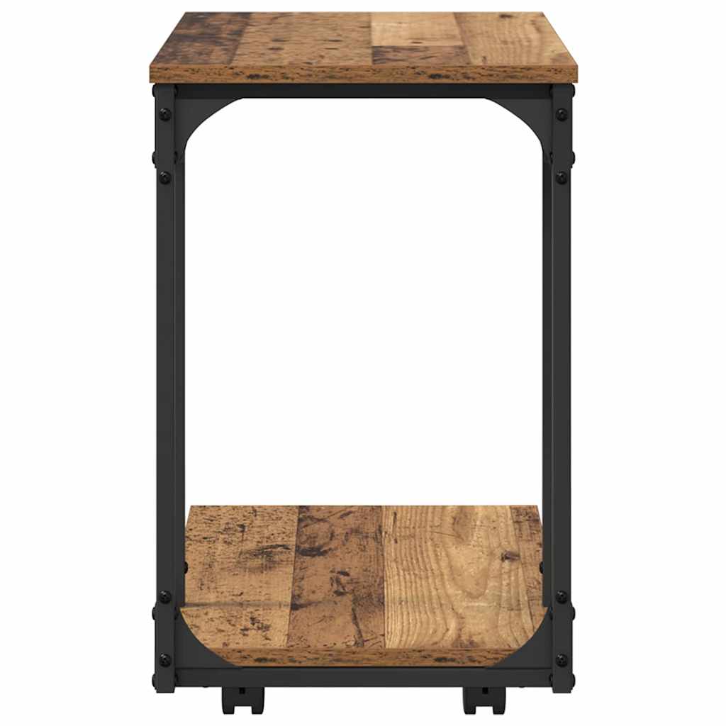 Bijzettafel met plank Oudhout 50 x 35 x 55.5 cm Bewerkt hout is nu te koop bij PeponiXL, paradijselijk wonen!
