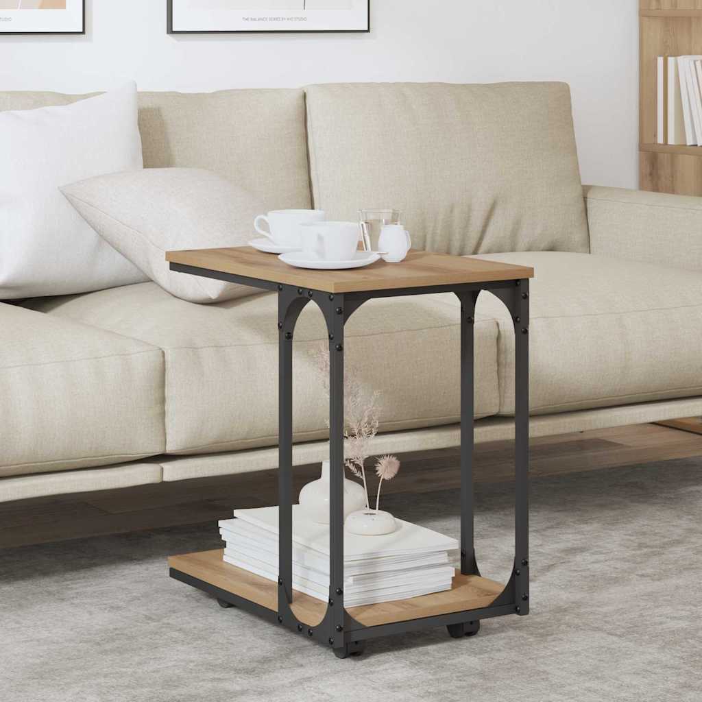 Bijzettafel Artisan Eiken 50 x 35 x 55.5 cm Bewerkt hout is nu te koop bij PeponiXL, paradijselijk wonen!