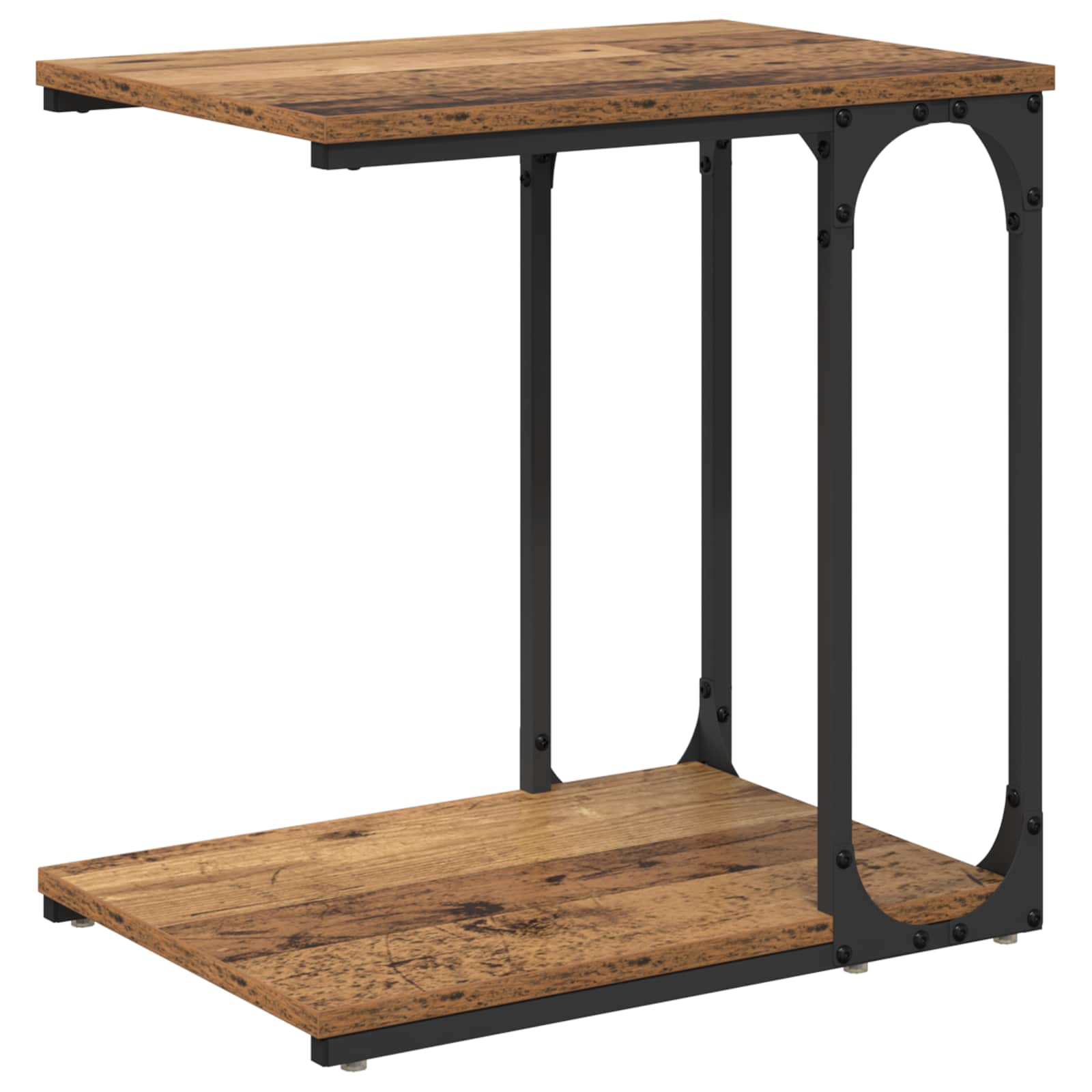 Bijzettafel met plank Oud hout 50 x 35 x 52 cm Bewerkt hout is nu te koop bij PeponiXL, paradijselijk wonen!