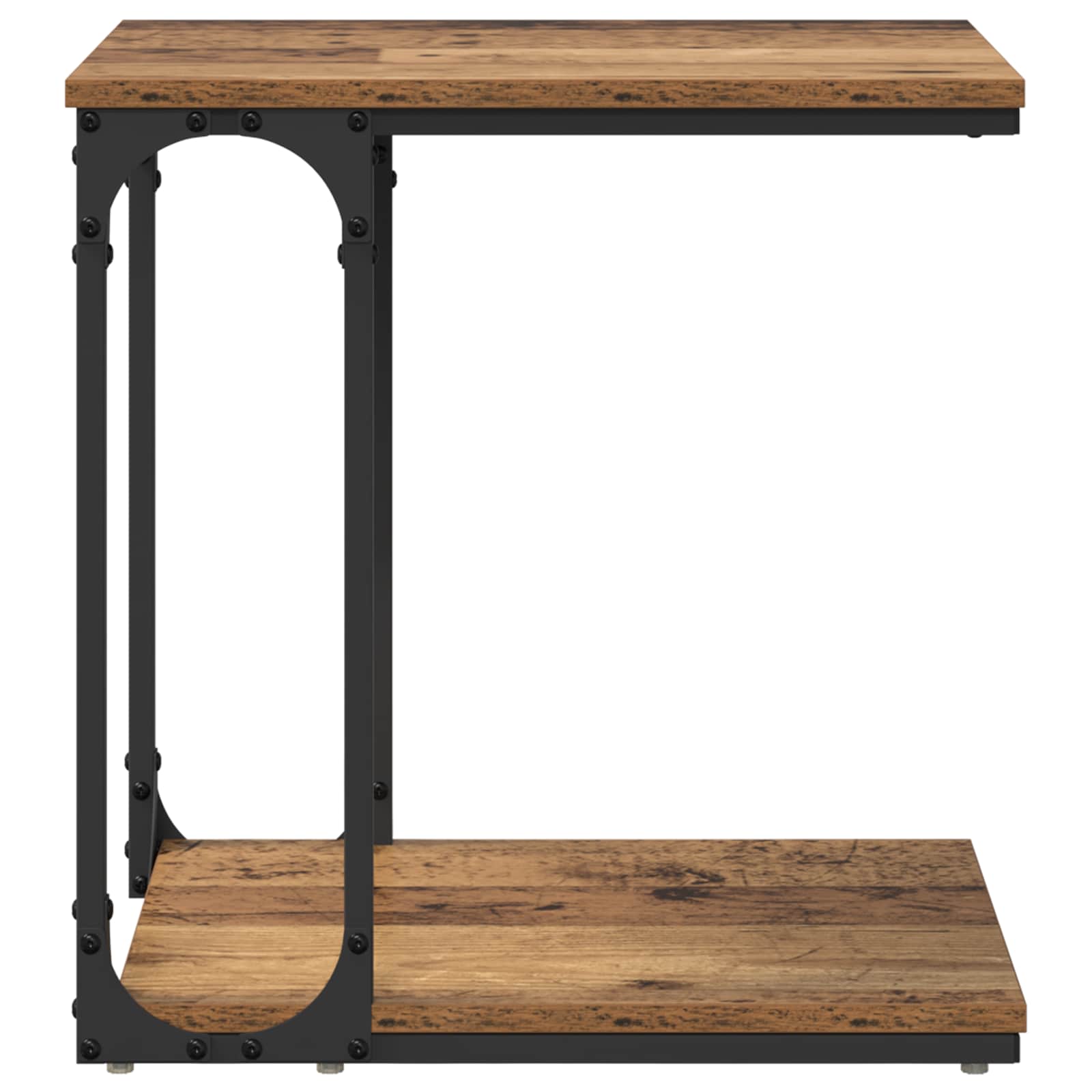 Bijzettafel met plank Oud hout 50 x 35 x 52 cm Bewerkt hout is nu te koop bij PeponiXL, paradijselijk wonen!