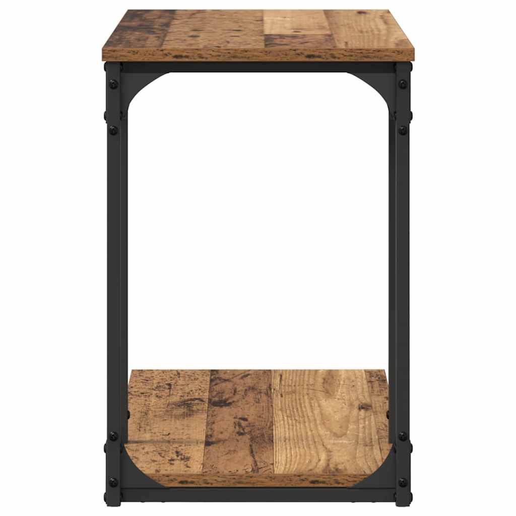 Bijzettafel met plank Oud hout 50 x 35 x 52 cm Bewerkt hout is nu te koop bij PeponiXL, paradijselijk wonen!