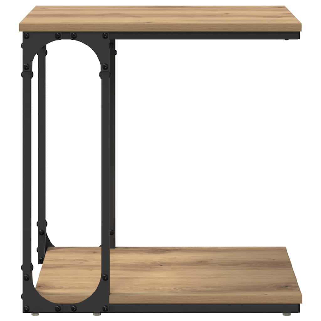 Bijzettafel Artisan Eiken 50 x 35 x 52 cm Bewerkt hout is nu te koop bij PeponiXL, paradijselijk wonen!