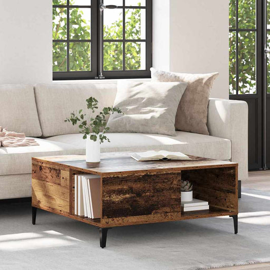 Salontafel Oud Hout 80 x 80 x 36,5 cm Bewerkt hout is nu te koop bij PeponiXL, paradijselijk wonen!