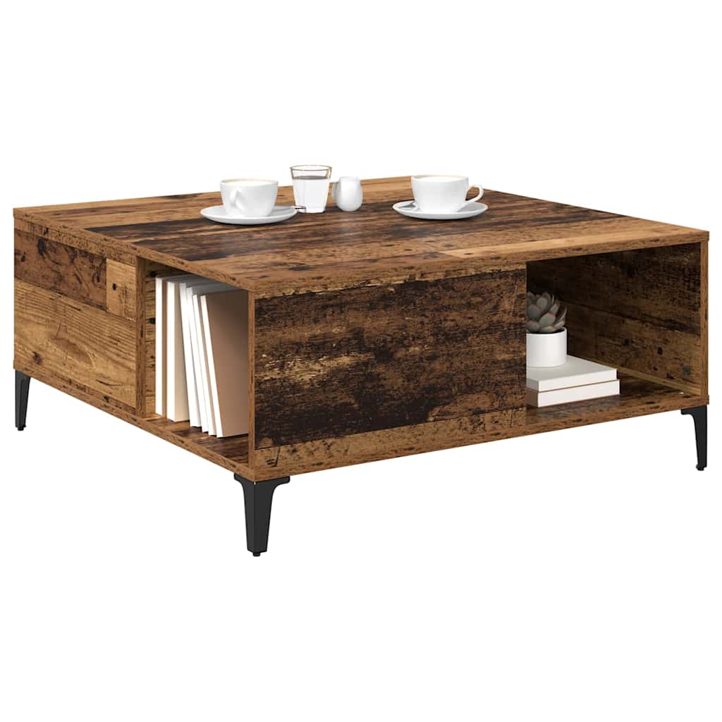 Salontafel Oud Hout 80 x 80 x 36,5 cm Bewerkt hout is nu te koop bij PeponiXL, paradijselijk wonen!
