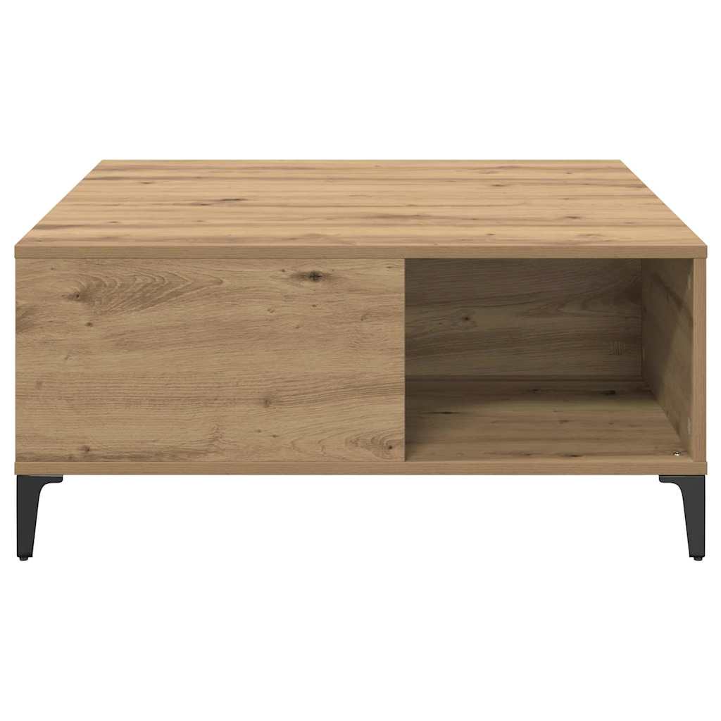 Salontafel Artisan Eiken 80 x 80 x 36,5 cm Bewerkt hout is nu te koop bij PeponiXL, paradijselijk wonen!