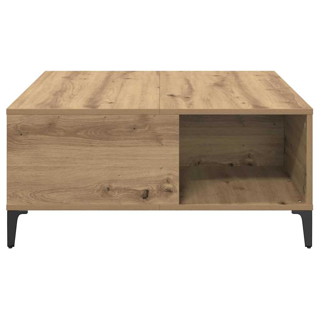 Salontafel Artisan Eiken 80 x 80 x 36,5 cm Bewerkt hout is nu te koop bij PeponiXL, paradijselijk wonen!