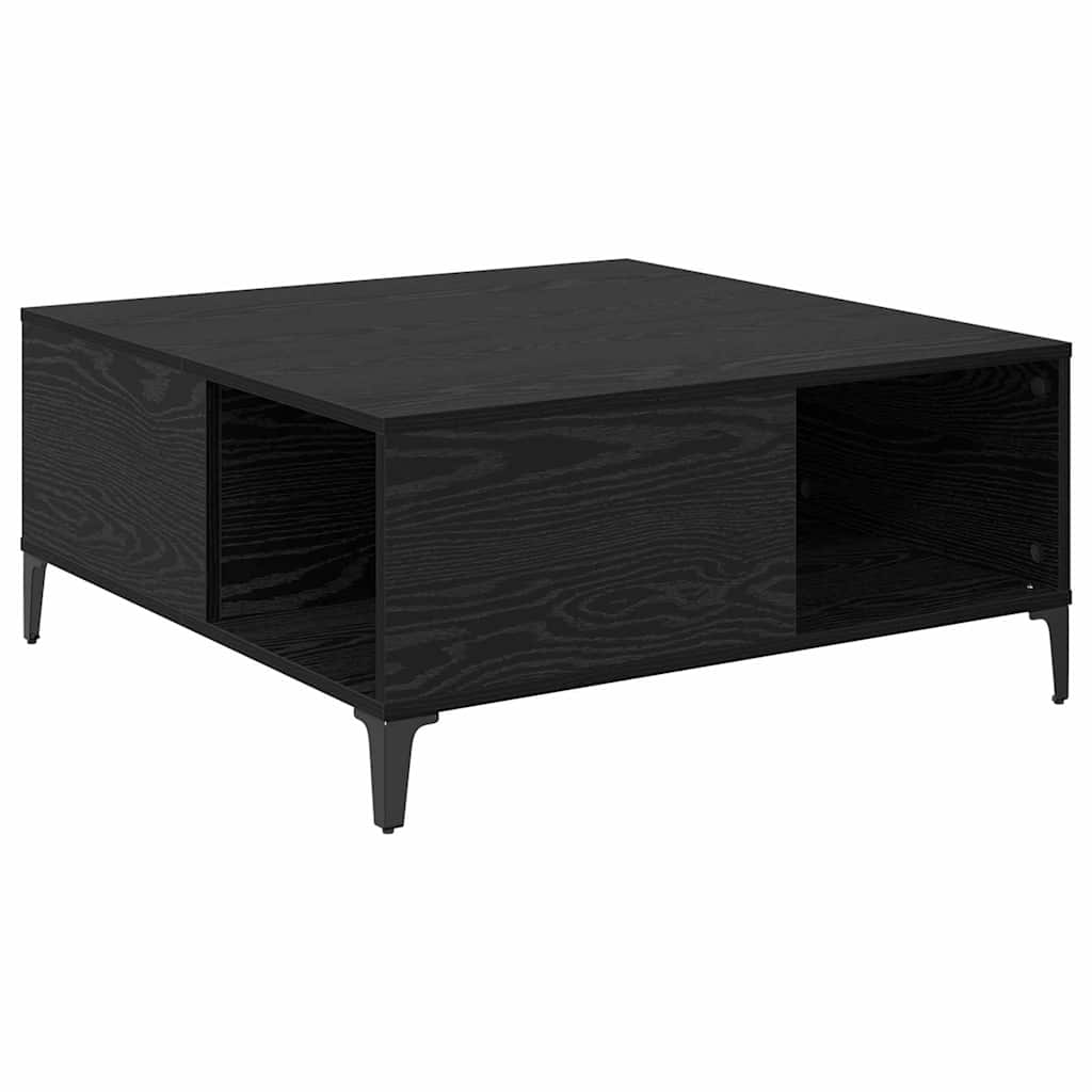 Salontafel Zwart Eiken 80 x 80 x 36,5 cm Bewerkt hout is nu te koop bij PeponiXL, paradijselijk wonen!