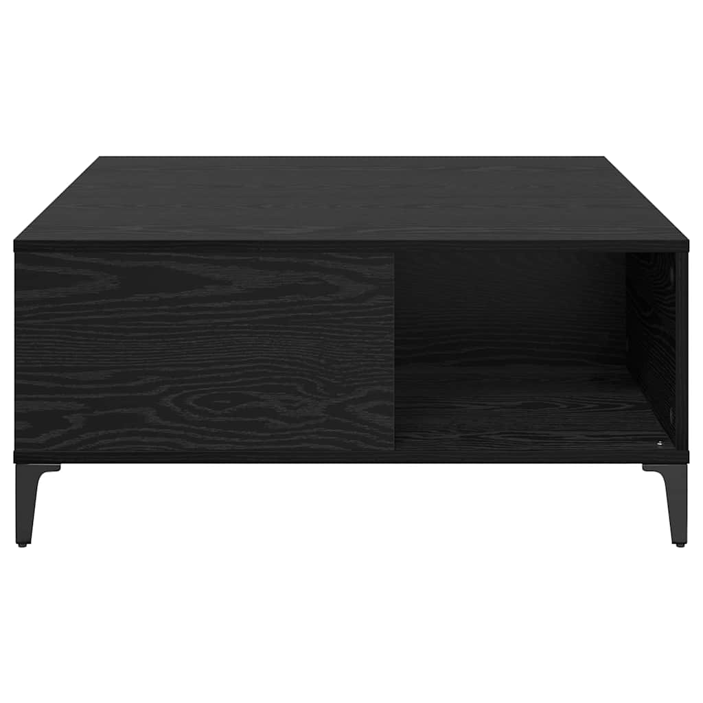 Salontafel Zwart Eiken 80 x 80 x 36,5 cm Bewerkt hout is nu te koop bij PeponiXL, paradijselijk wonen!