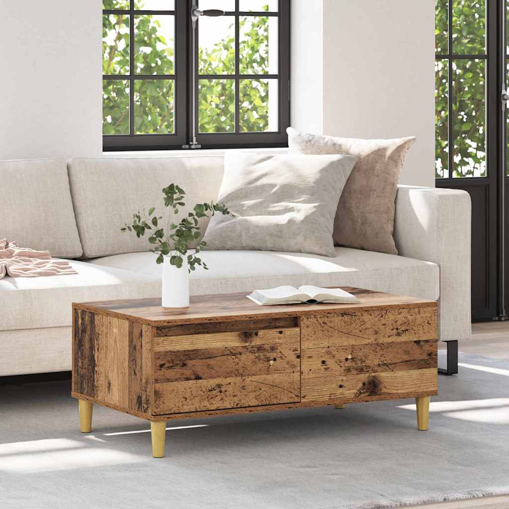 Salontafel met lade Oud Hout 90 x 50 x 35 cm Bewerkt hout is nu te koop bij PeponiXL, paradijselijk wonen!