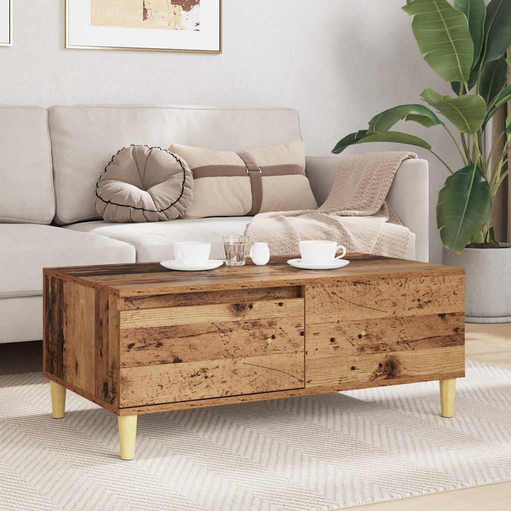 Salontafel met lade Oud Hout 90 x 50 x 35 cm Bewerkt hout is nu te koop bij PeponiXL, paradijselijk wonen!