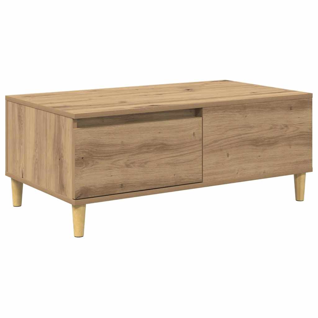 Salontafel met lade Artisan Eiken 90 x 50 x 35 cm Bewerkt hout is nu te koop bij PeponiXL, paradijselijk wonen!