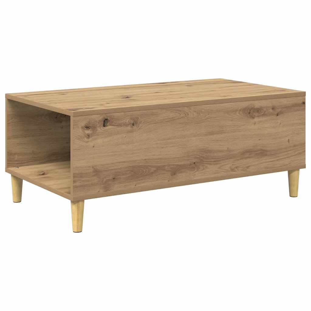 Salontafel met lade Artisan Eiken 90 x 50 x 35 cm Bewerkt hout is nu te koop bij PeponiXL, paradijselijk wonen!