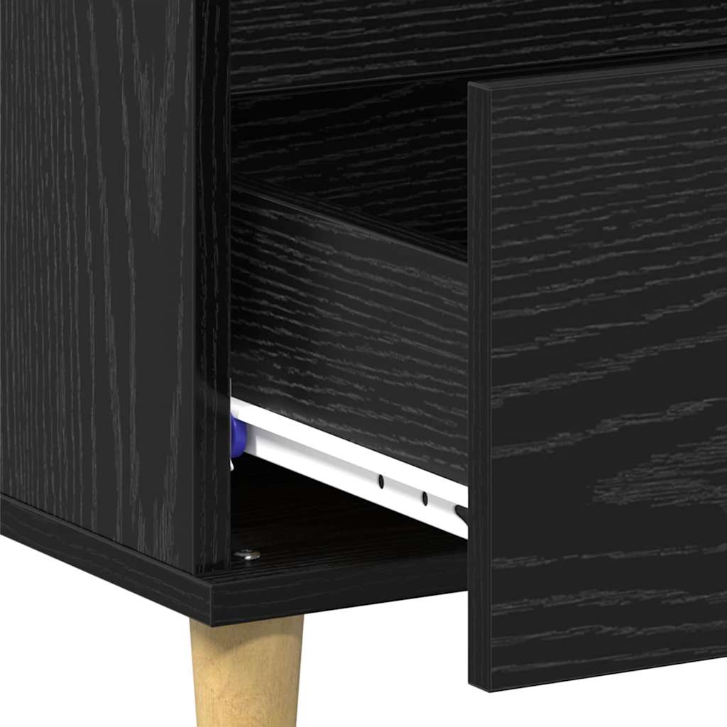 Salontafel met lade Zwart Eiken 90 x 50 x 35 cm Bewerkt hout is nu te koop bij PeponiXL, paradijselijk wonen!