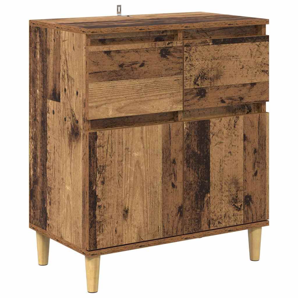 Dressoir met lade Oud Hout 60 x 35 x 70 cm Bewerkt hout is nu te koop bij PeponiXL, paradijselijk wonen!