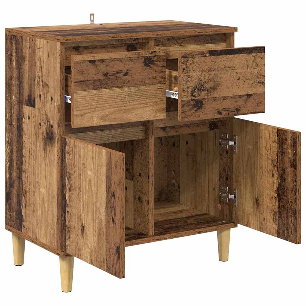 Dressoir met lade Oud Hout 60 x 35 x 70 cm Bewerkt hout is nu te koop bij PeponiXL, paradijselijk wonen!