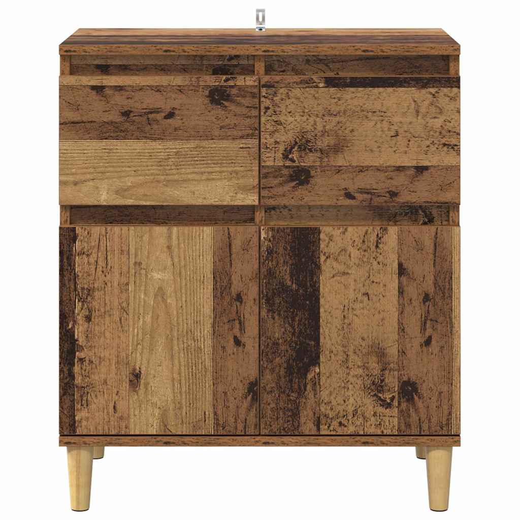 Dressoir met lade Oud Hout 60 x 35 x 70 cm Bewerkt hout is nu te koop bij PeponiXL, paradijselijk wonen!