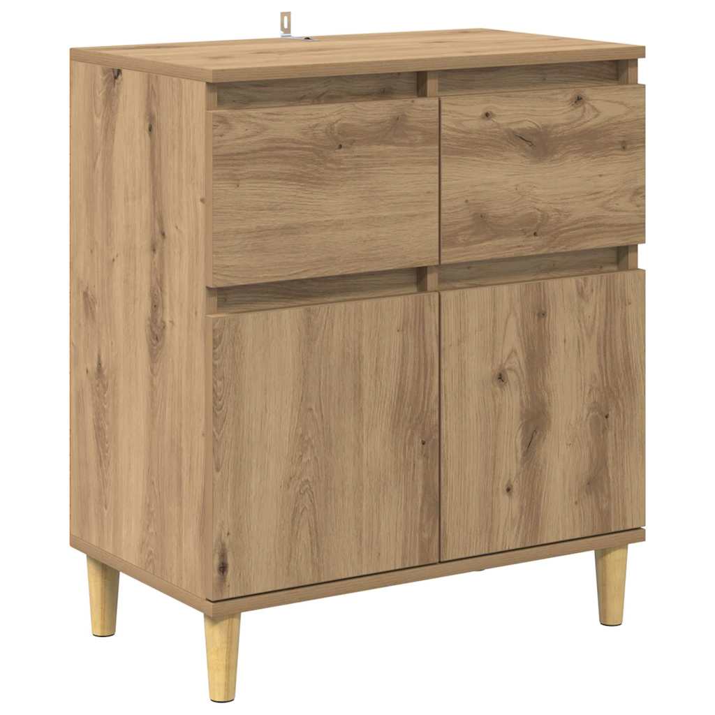 Dressoir met lade Artisan Eiken 60 x 35 x 70 cm Bewerkt hout is nu te koop bij PeponiXL, paradijselijk wonen!