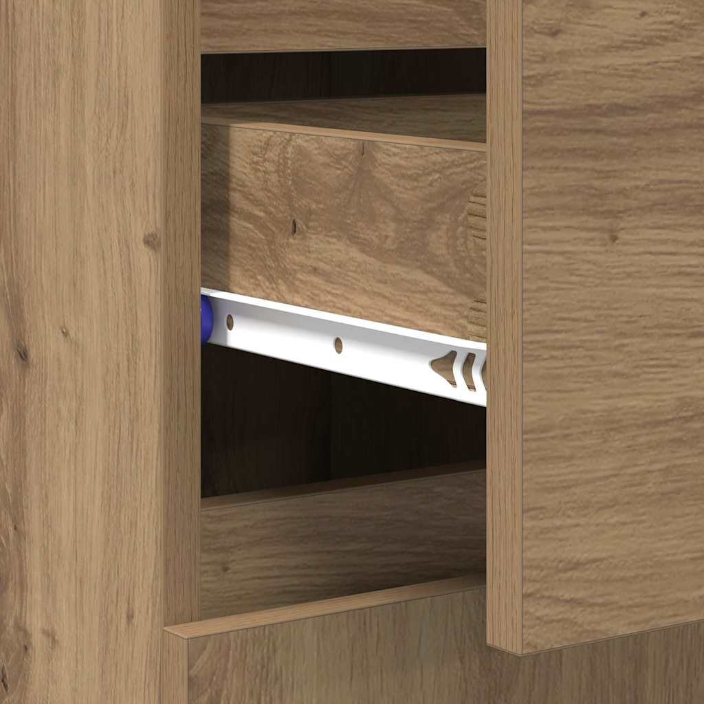Dressoir Artisan Eiken 60 x 35 x 70 cm Gemonteerd hout en ijzer is nu te koop bij PeponiXL, paradijselijk wonen!