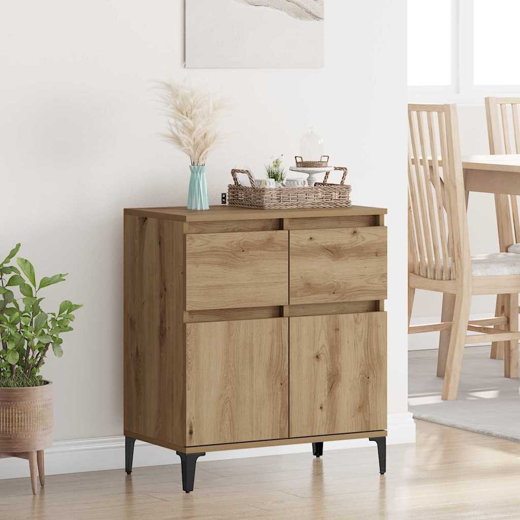 Dressoir Artisan Eiken 60 x 35 x 70 cm Gemonteerd hout en ijzer is nu te koop bij PeponiXL, paradijselijk wonen!