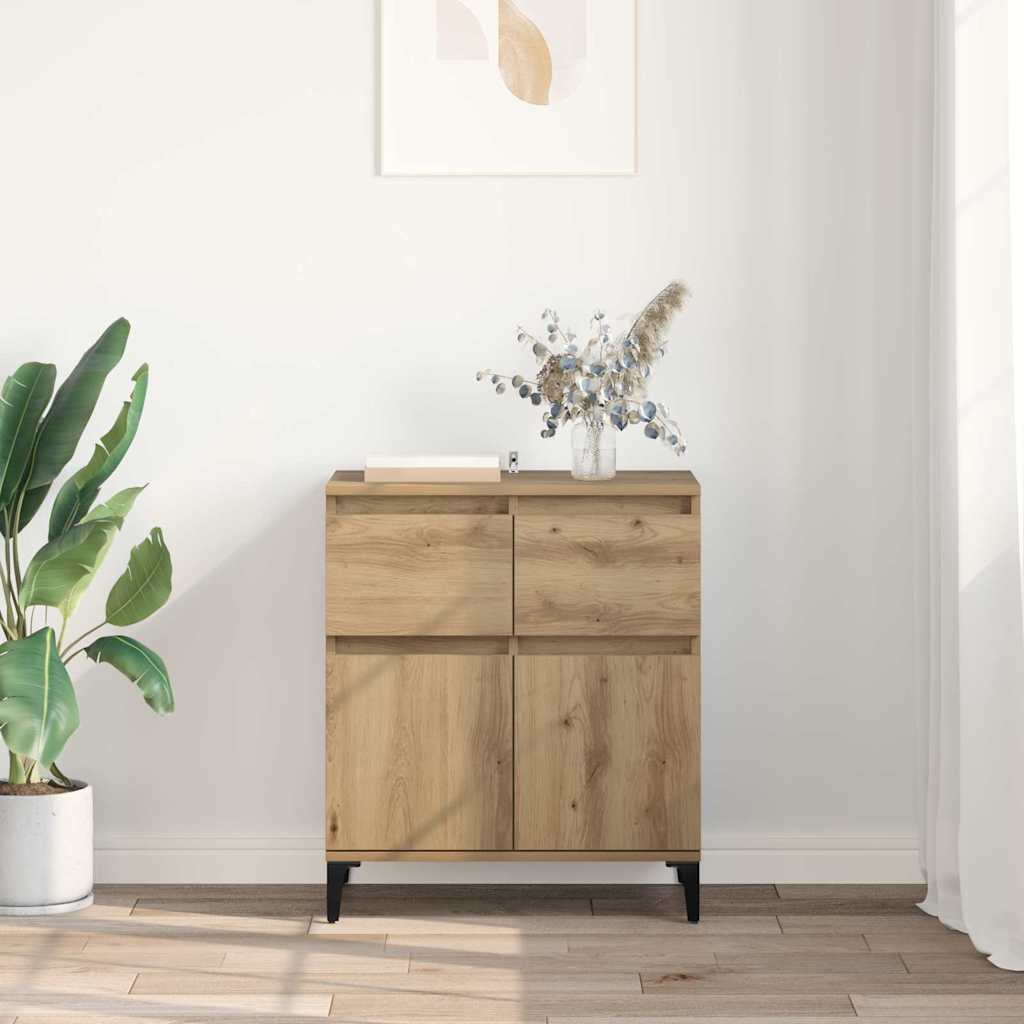 Dressoir Artisan Eiken 60 x 35 x 70 cm Gemonteerd hout en ijzer is nu te koop bij PeponiXL, paradijselijk wonen!