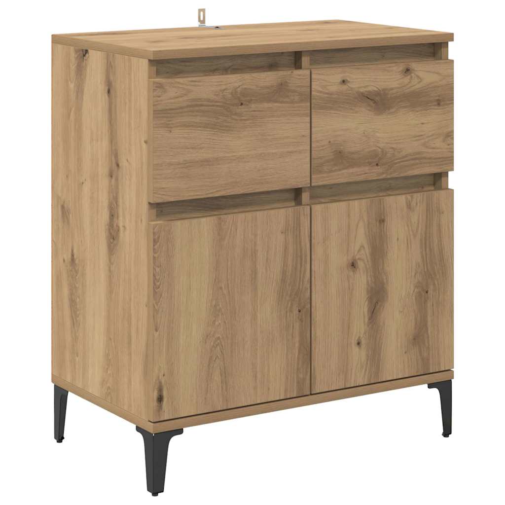 Dressoir Artisan Eiken 60 x 35 x 70 cm Gemonteerd hout en ijzer is nu te koop bij PeponiXL, paradijselijk wonen!
