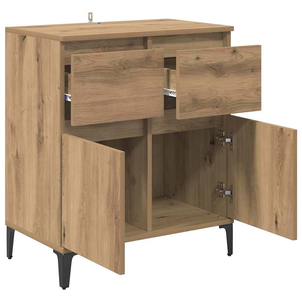 Dressoir Artisan Eiken 60 x 35 x 70 cm Gemonteerd hout en ijzer is nu te koop bij PeponiXL, paradijselijk wonen!