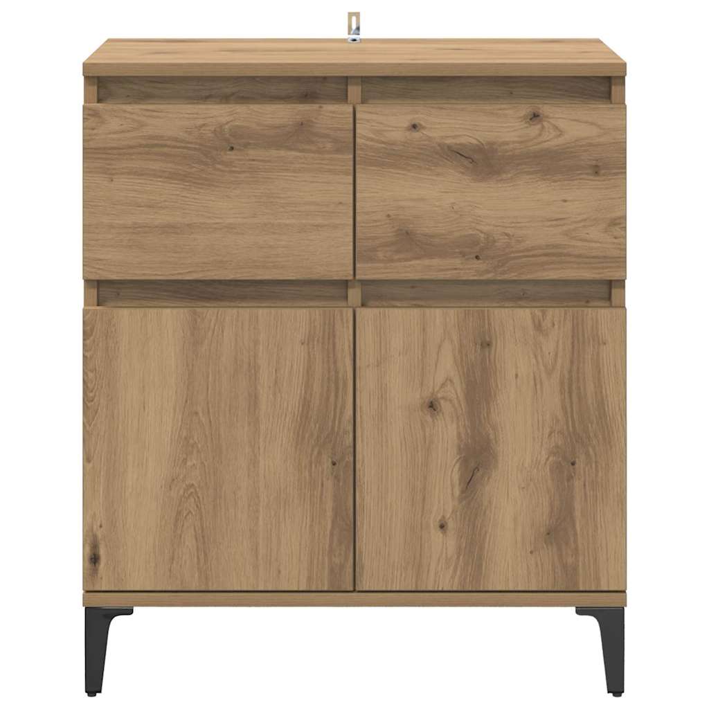 Dressoir Artisan Eiken 60 x 35 x 70 cm Gemonteerd hout en ijzer is nu te koop bij PeponiXL, paradijselijk wonen!