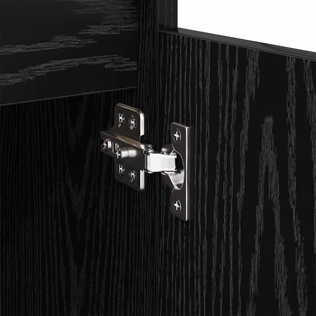 Dressoir Zwart Eiken 60 x 35 x 70 cm Gemonteerd hout en ijzer is nu te koop bij PeponiXL, paradijselijk wonen!