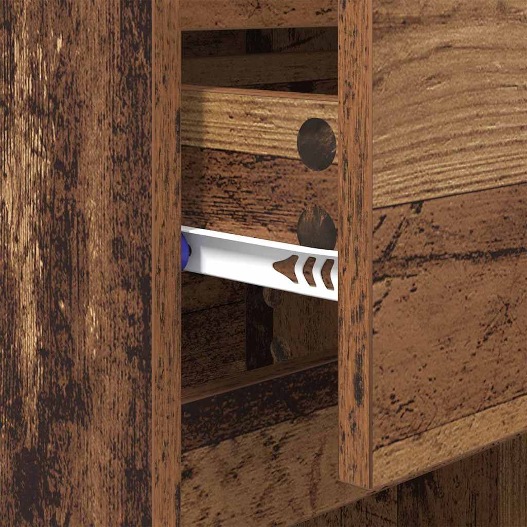 Nachtkastje met lade 2 pcs Oudhout 40 x 35 x 70 cm Bewerkt hout is nu te koop bij PeponiXL, paradijselijk wonen!