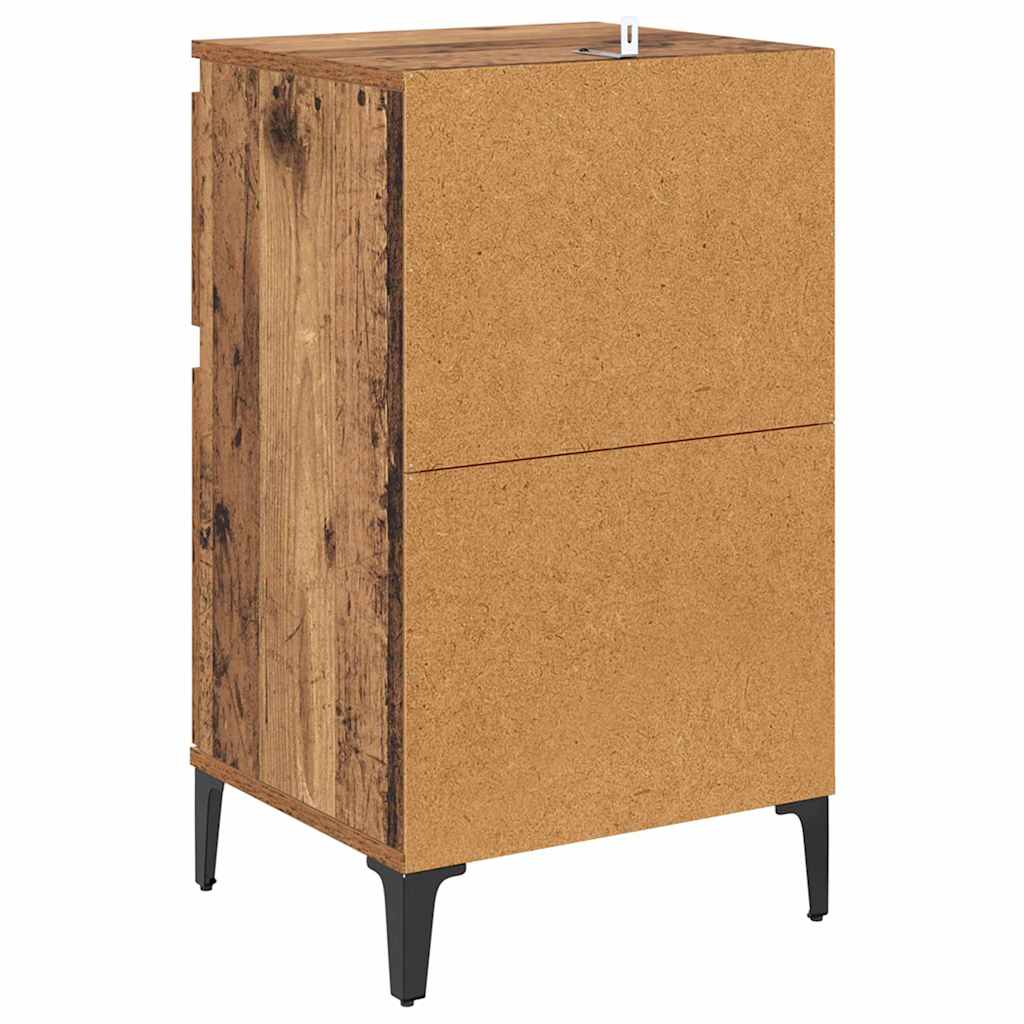 Nachtkastje met lade 2 pcs Oudhout 40 x 35 x 70 cm Bewerkt hout is nu te koop bij PeponiXL, paradijselijk wonen!