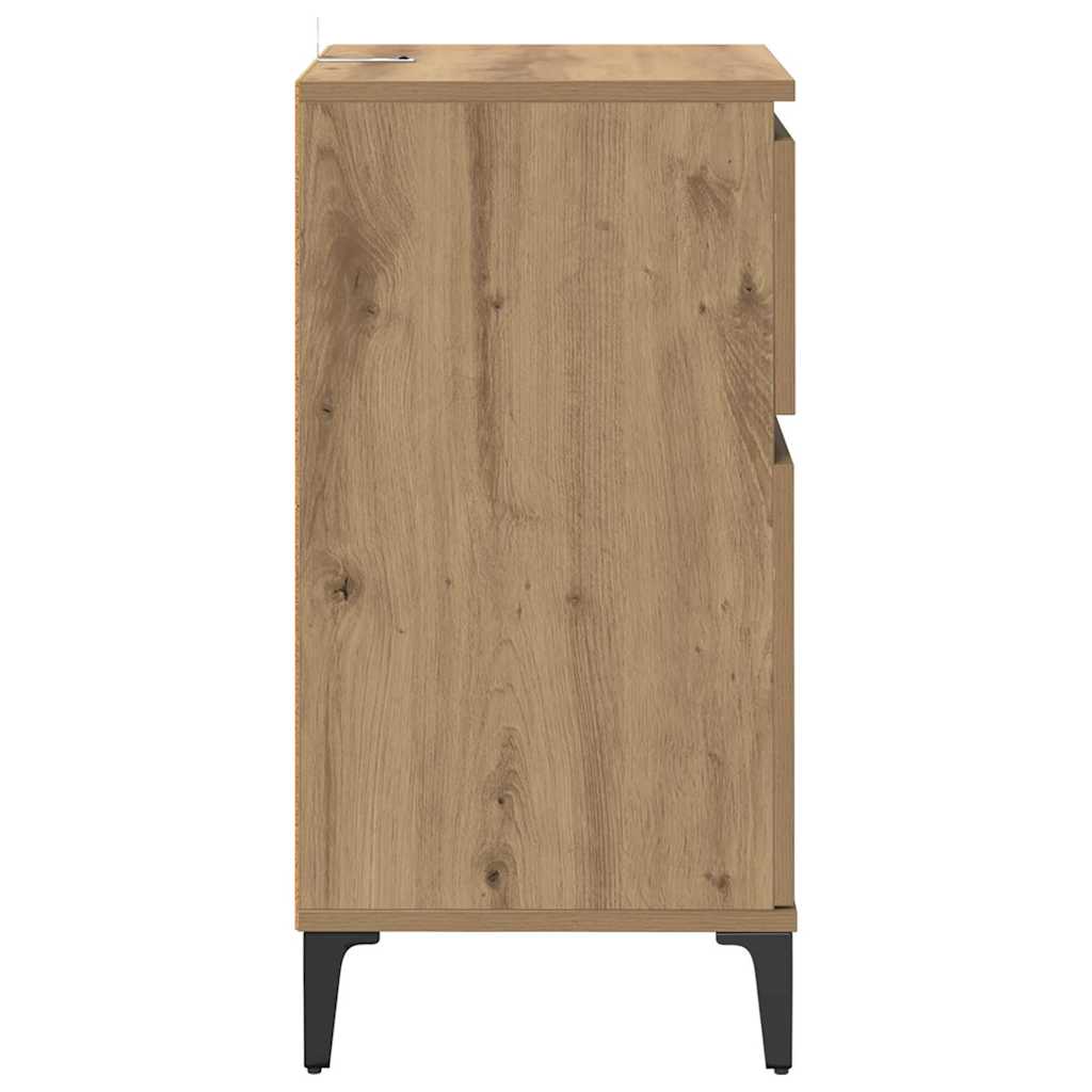 Nachtkastje 2 pcs Artisan Eiken 40 x 35 x 70 cm Bewerkt hout is nu te koop bij PeponiXL, paradijselijk wonen!