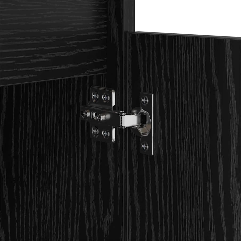 Nachtkastje met lade Zwart Eiken 40 x 35 x 70 cm Bewerkt hout is nu te koop bij PeponiXL, paradijselijk wonen!