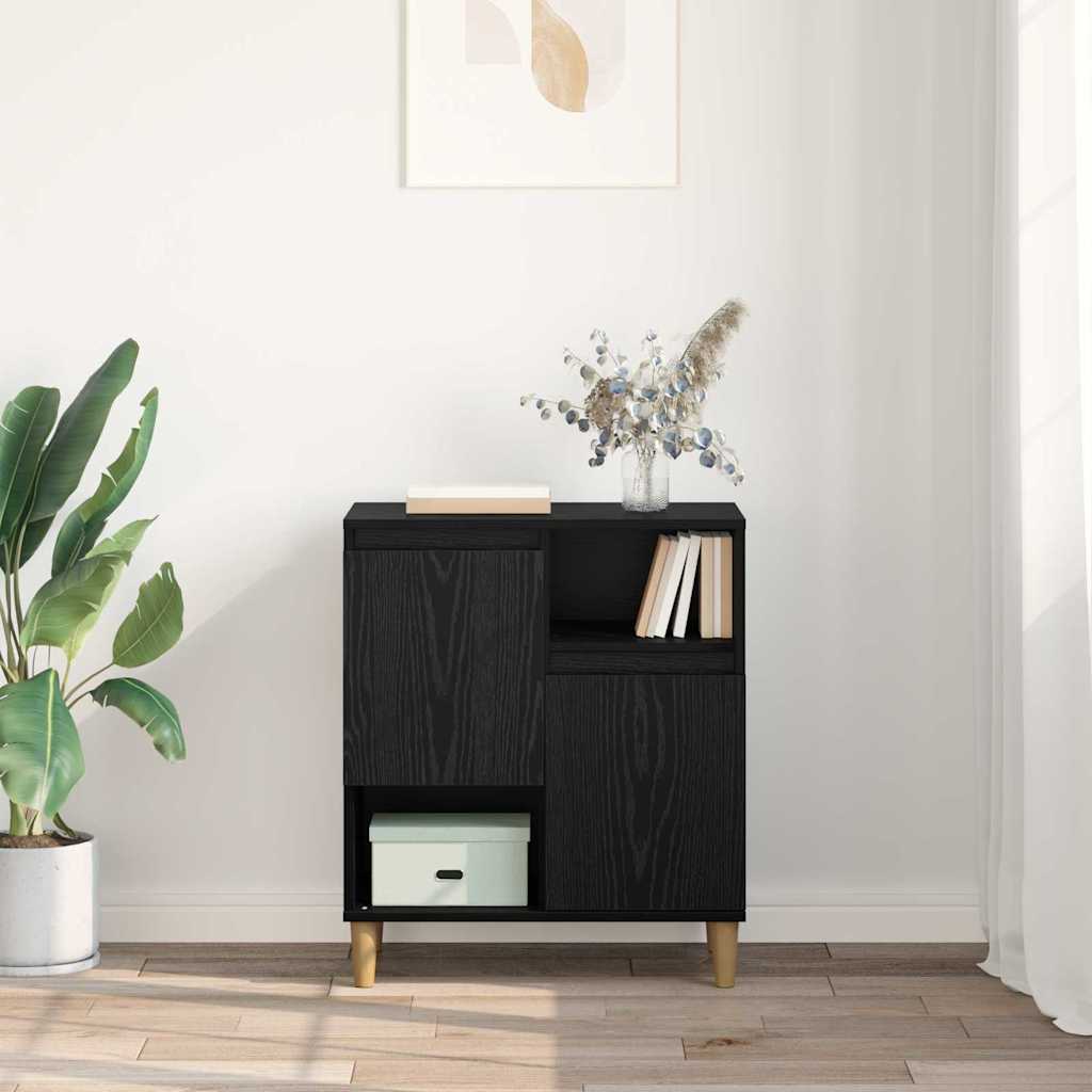 Dressoir Zwart eiken 35 x 60 x 70 cm Bewerkt hout is nu te koop bij PeponiXL, paradijselijk wonen!