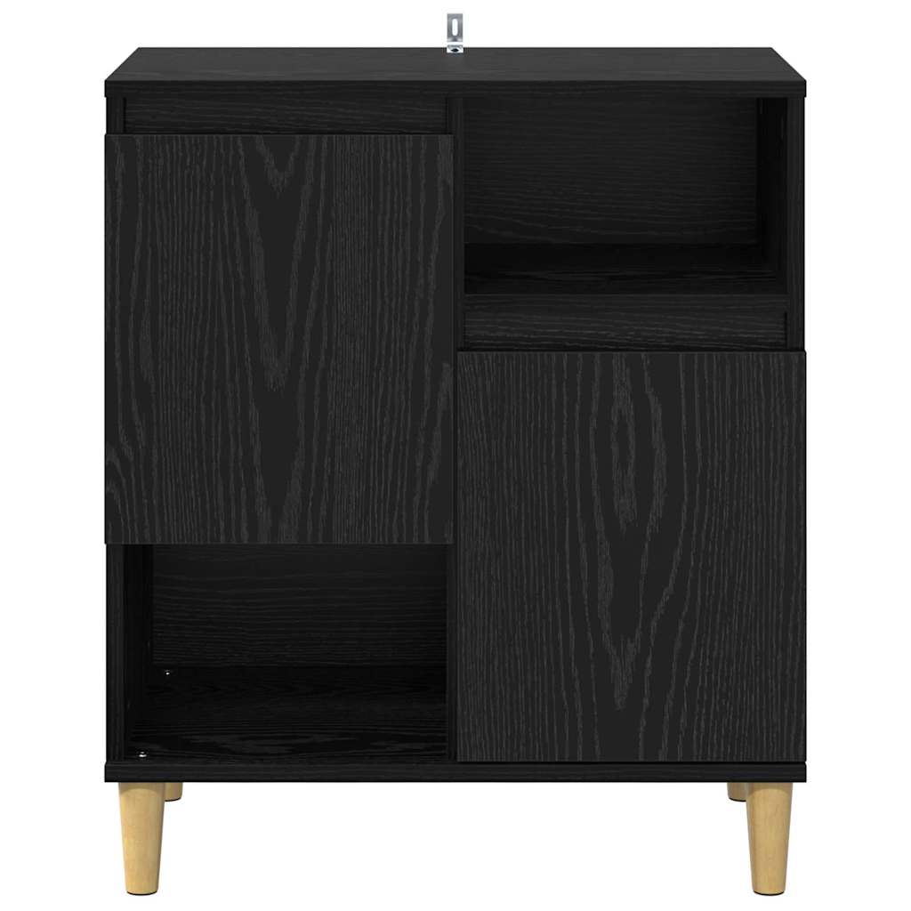 Dressoir Zwart eiken 35 x 60 x 70 cm Bewerkt hout is nu te koop bij PeponiXL, paradijselijk wonen!