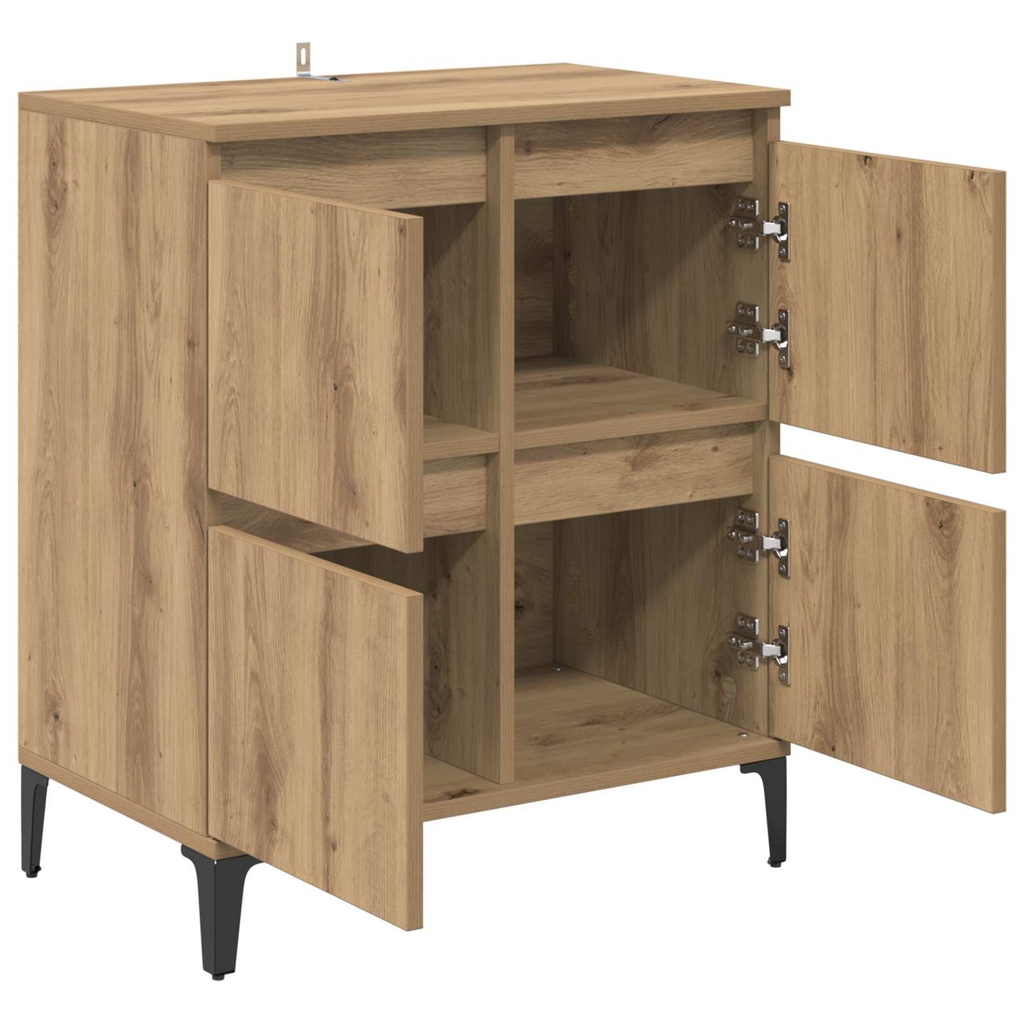 Dressoir Artisan Eiken 60 x 35 x 70 cm Gemonteerd hout en ijzer is nu te koop bij PeponiXL, paradijselijk wonen!