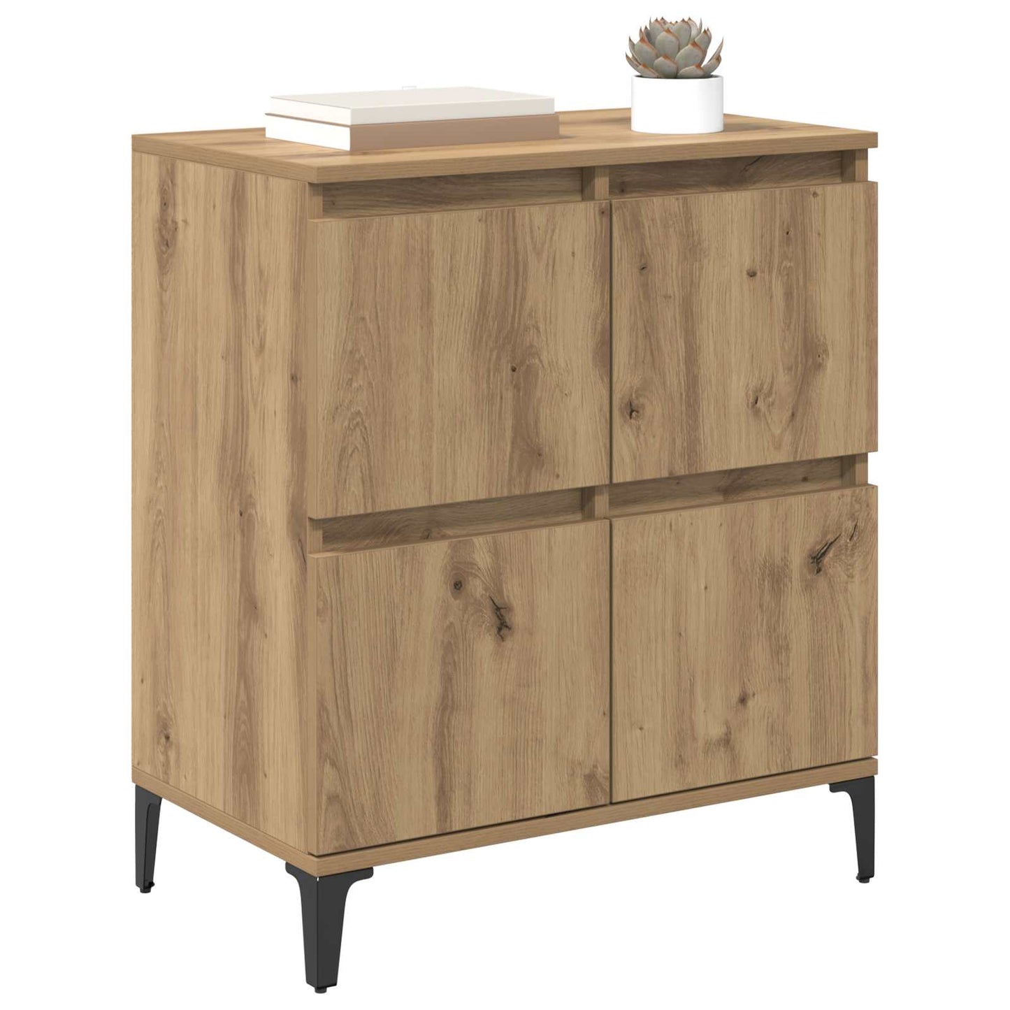 Dressoir Artisan Eiken 60 x 35 x 70 cm Gemonteerd hout en ijzer is nu te koop bij PeponiXL, paradijselijk wonen!