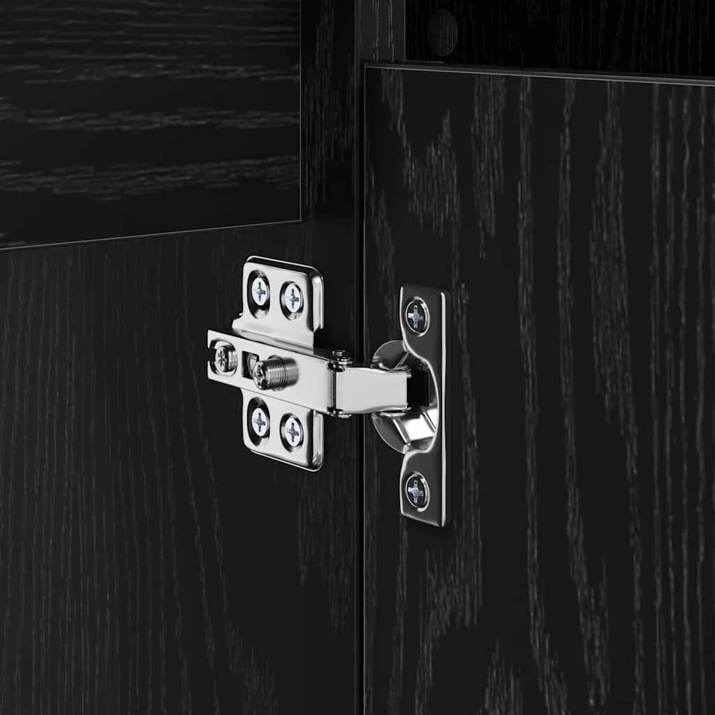 Wastafelkast met plank met opslag Zwart Eiken 80 x 33 x 60 cm is nu te koop bij PeponiXL, paradijselijk wonen!