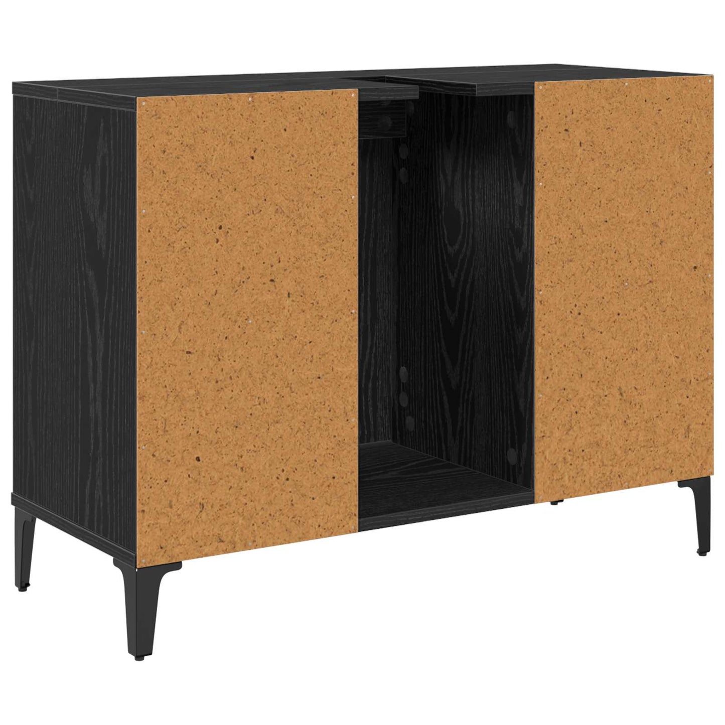 Wastafelkast met plank met opslag Zwart Eiken 80 x 33 x 60 cm is nu te koop bij PeponiXL, paradijselijk wonen!