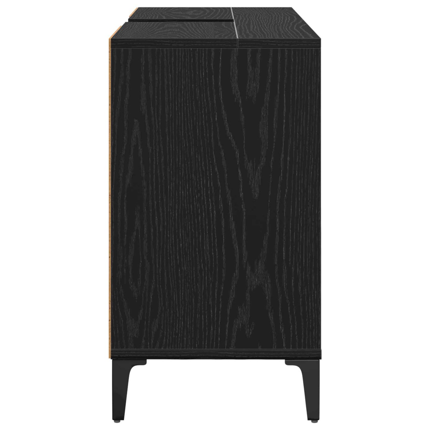 Wastafelkast met plank met opslag Zwart Eiken 80 x 33 x 60 cm is nu te koop bij PeponiXL, paradijselijk wonen!