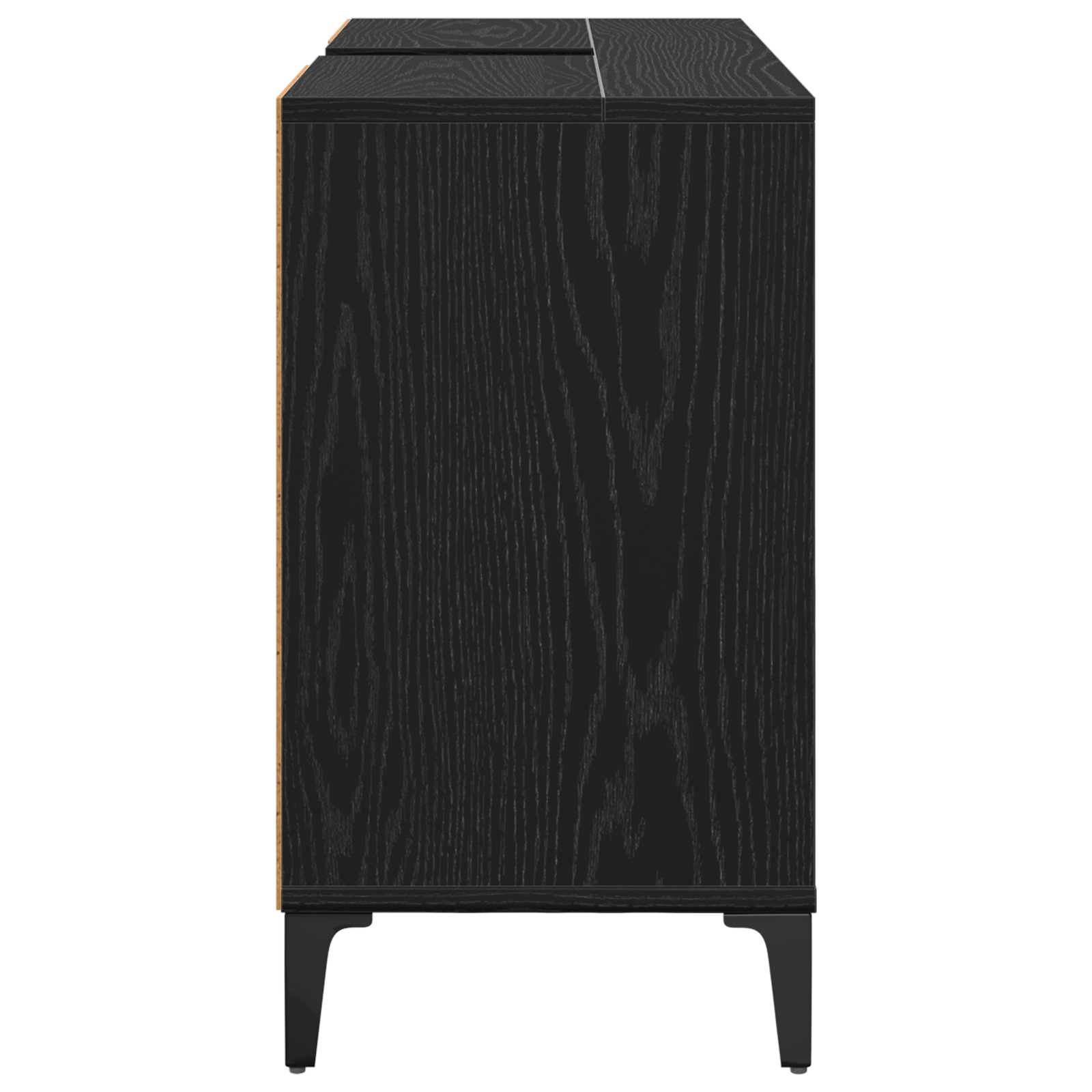 Wastafelkast met plank met opslag Zwart Eiken 80 x 33 x 60 cm is nu te koop bij PeponiXL, paradijselijk wonen!