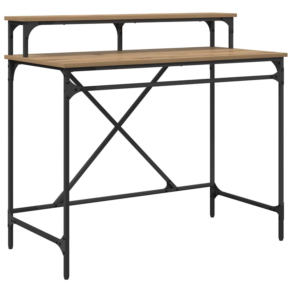 Bureau Artisan Eiken 100 x 50 x 90 cm Bewerkt hout is nu te koop bij PeponiXL, paradijselijk wonen!